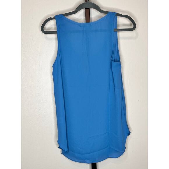 Krisa Revolve Blue Solid Scoop Neck Sleeveless Tunic Tank Top  NWT - Picture 3 of 8